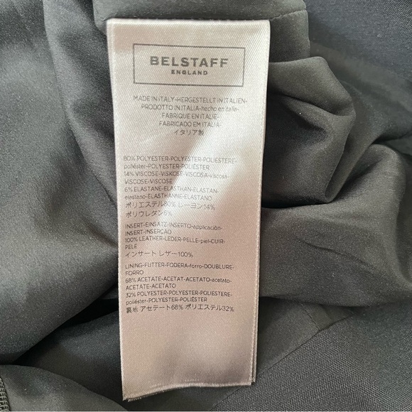 Belstaff black pleated front leather midi skirt asymmetrical size 38 US medium - Picture 10 of 12